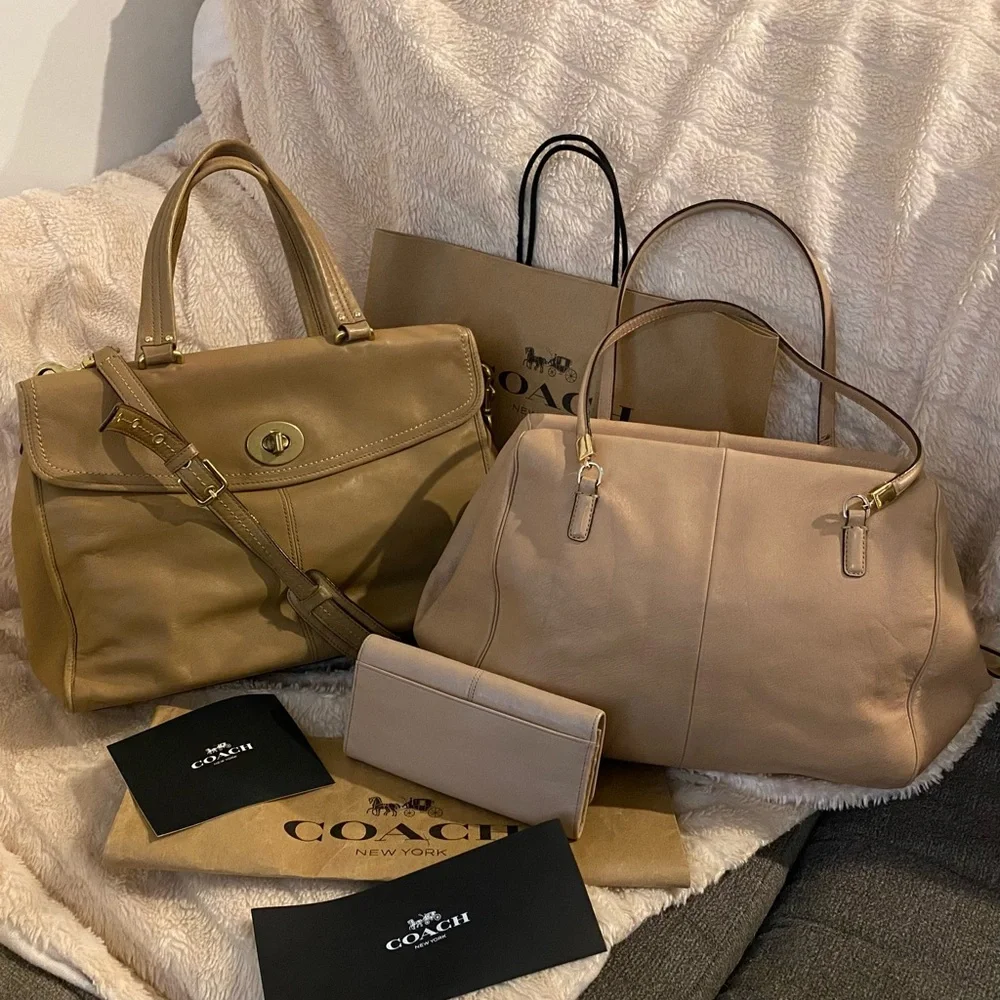 COACH BAG & WALLET SET (BEIGE/TAN) - Picture 2 of 5